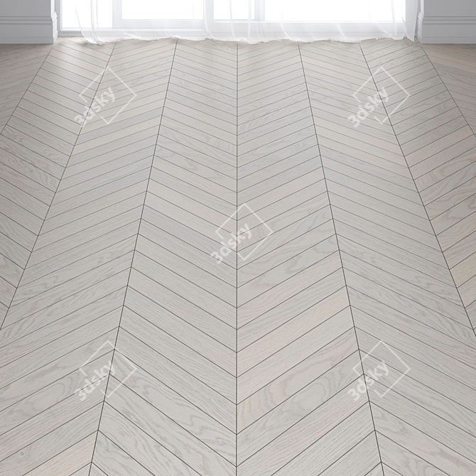 Title: Befag Oak Natur White Lacquer Parquet 3D model image 1