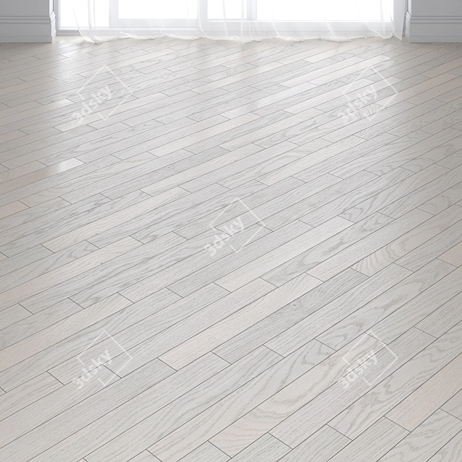 Title: Befag Oak Natur White Lacquer Parquet 3D model image 3