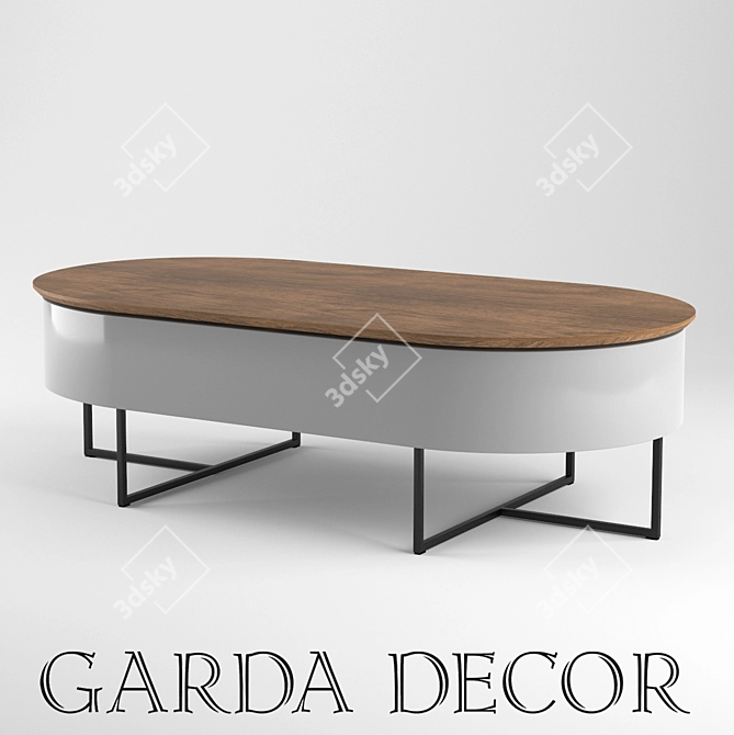 Garda Decor Magazine Table: Modern Wood Table with Lift Top 3D model image 1