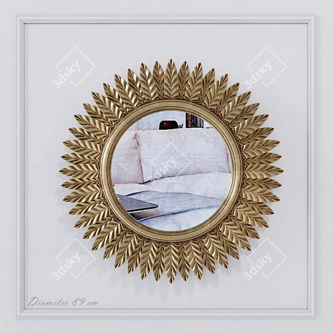 Golden Ombre Mirror: Elegant Accent 3D model image 1