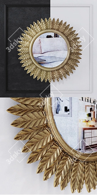 Golden Ombre Mirror: Elegant Accent 3D model image 2