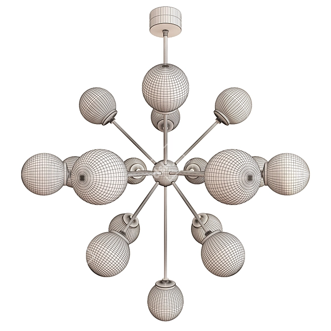 Elegant Henderson Chandelier: Adjustable Height & Stunning Design 3D model image 3