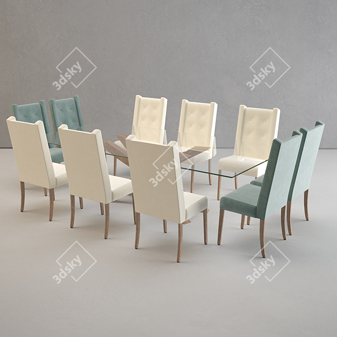 Verona Dining Set: Table + Chair 3D model image 3