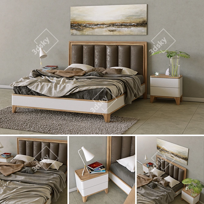 Elegant Deva Bedroom Set 3D model image 1