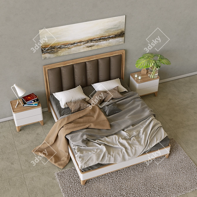 Elegant Deva Bedroom Set 3D model image 2