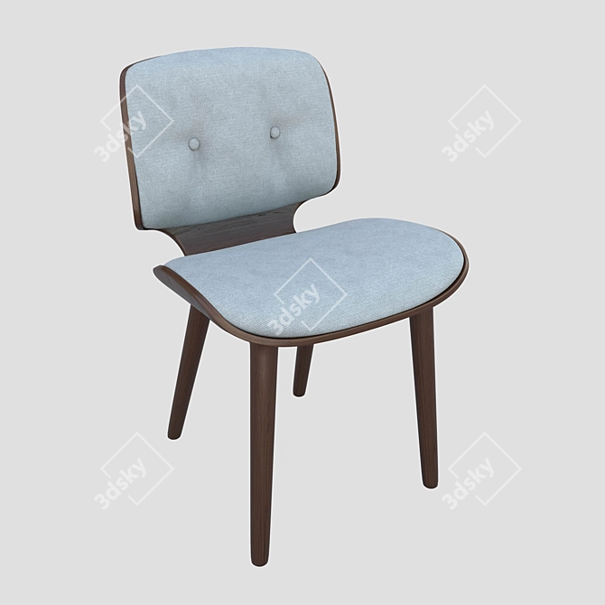 Elegant Nut Dining Chair 3D model image 1