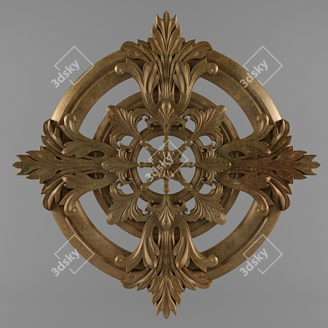 Antique Bronze Decorative Circle 3D model image 1