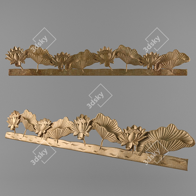 Bronze Lotus Decor: Elegant and Exquisite 3D model image 1