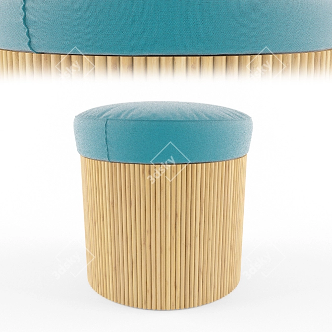 Glam Recif Pouf: Stylish and Chic 3D model image 1