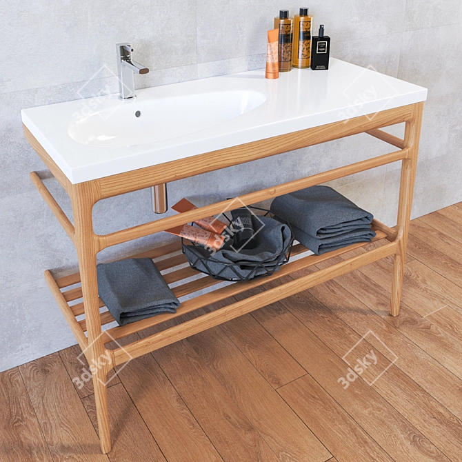 Elegant Noken HOTELS Washbasin 3D model image 2