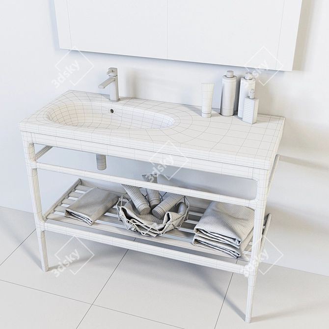 Elegant Noken HOTELS Washbasin 3D model image 3
