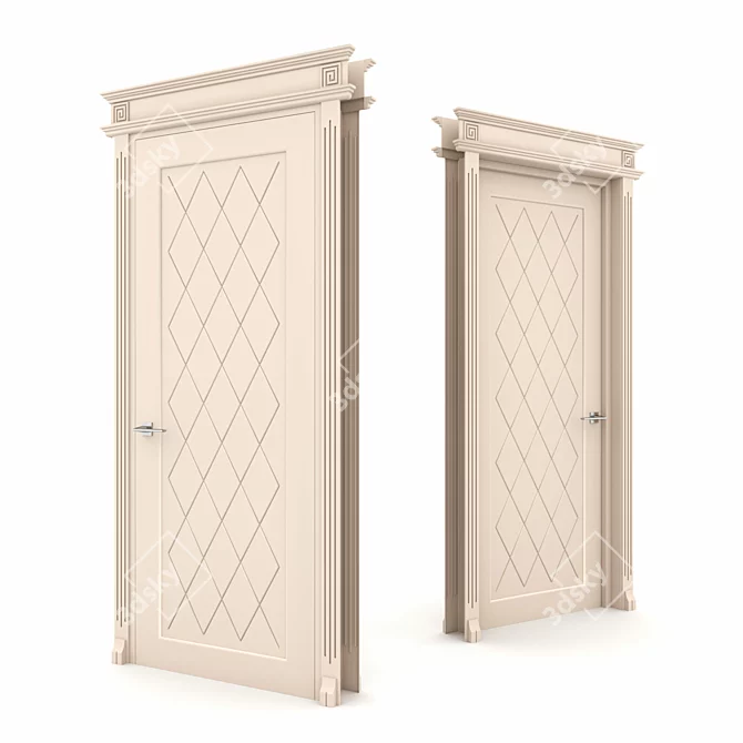 Elegant Neo Classic Door 3D model image 2