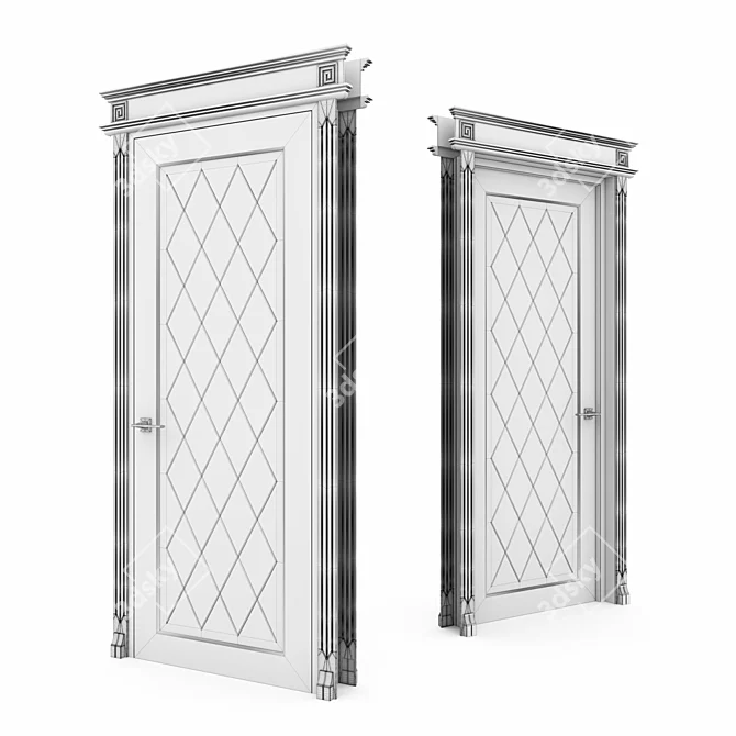 Elegant Neo Classic Door 3D model image 3