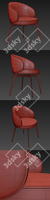 Bea Dining Chair: Contemporary Elegance 3D model image 3