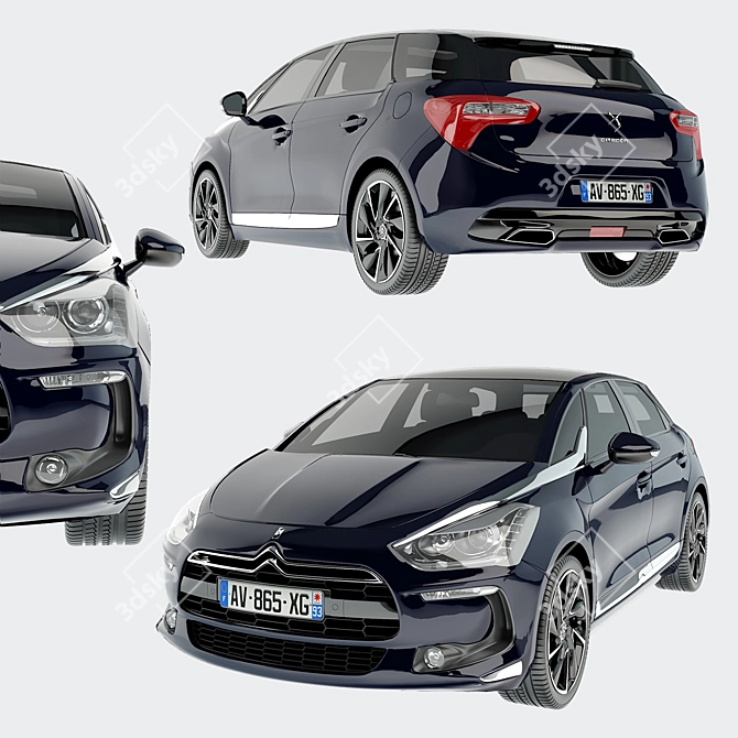 Sleek and Sophisticated: Citroen DS5 3D model image 1