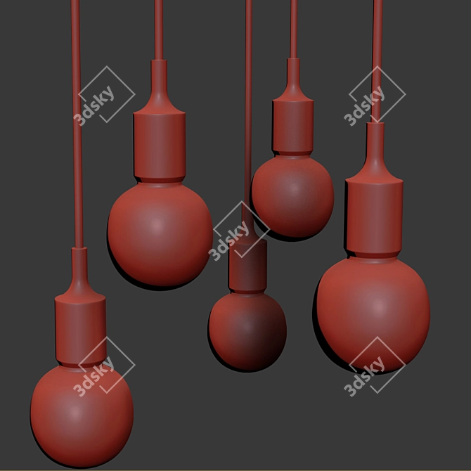 Retro Edison Pendant Lights 3D model image 2