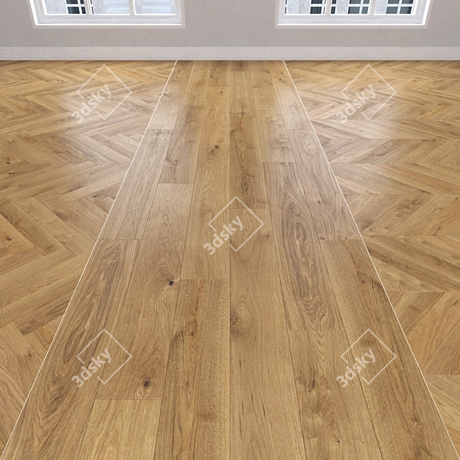 Versatile Parquet Oak: Christmas Tree, Linear, Chevron 3D model image 1