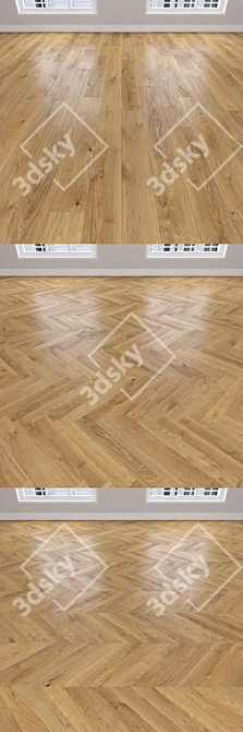 Versatile Parquet Oak: Christmas Tree, Linear, Chevron 3D model image 2