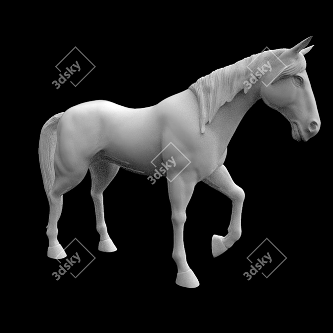 Majestic Stallion Statue 3D model image 1