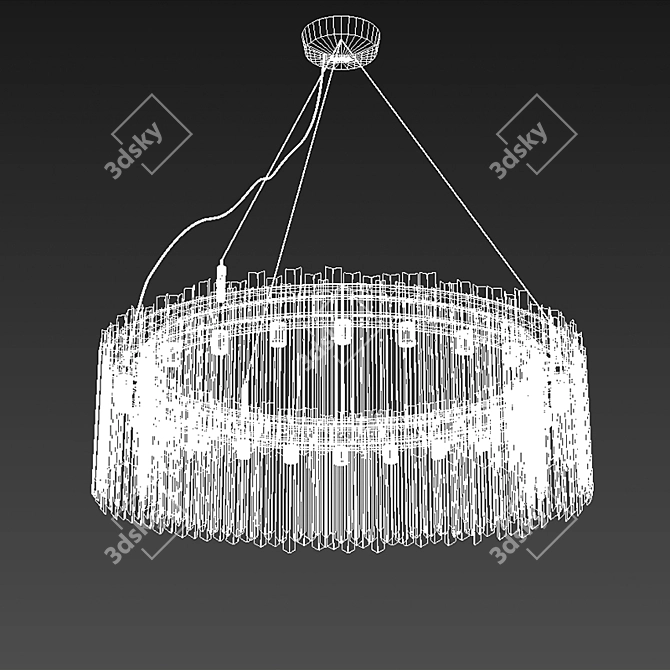 Sophisticated Brass Facet Chandelier 3D model image 2