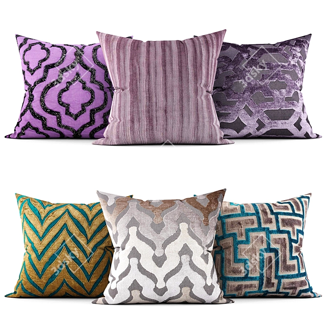 Stylish Pillow Collection: Enhance Your Home 3D model image 1