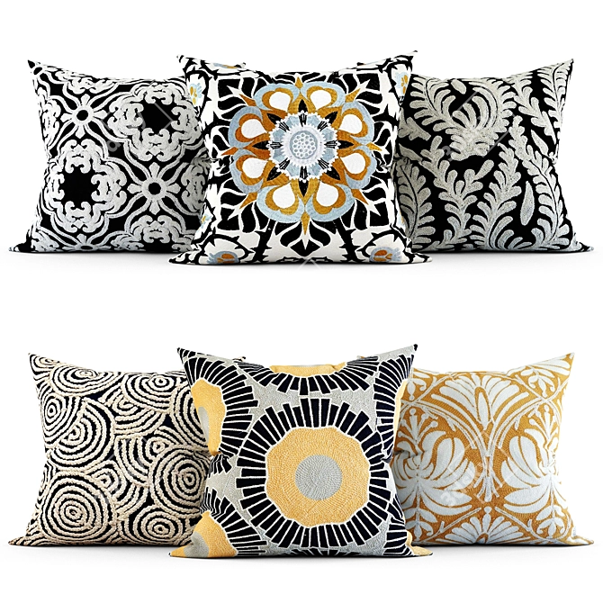 Stylish Cushion Cover Set 3D model image 1