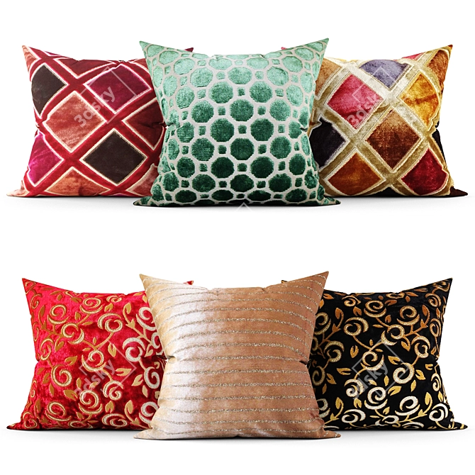 Elegant Cushion Set: Perfect for Cozy Decor 3D model image 1