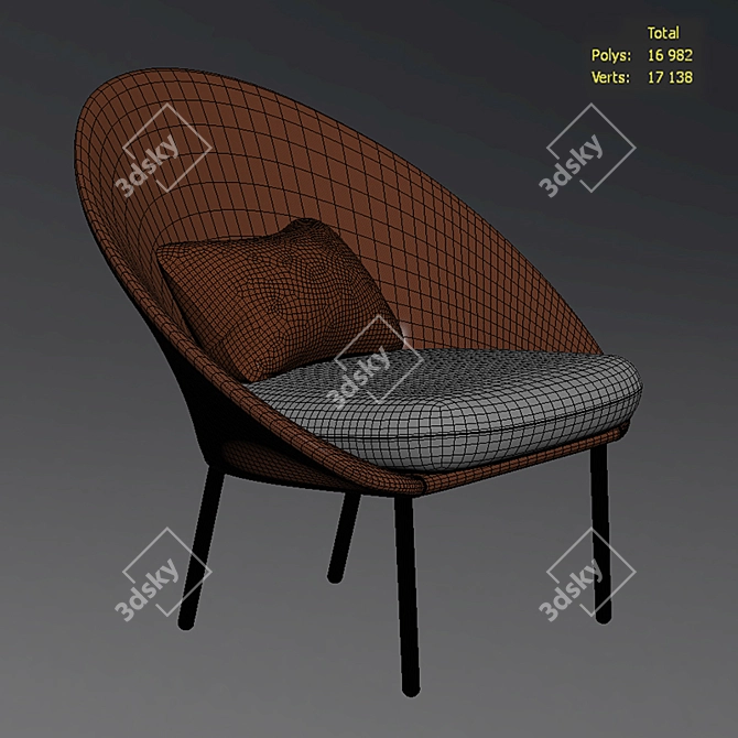 Expormim TWINS: Stylish Outdoor Low Armchair 3D model image 3