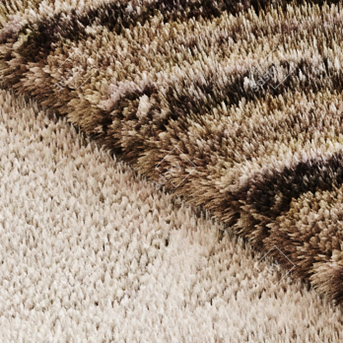 Luxury Faux Fur Accent Rug 3D model image 2