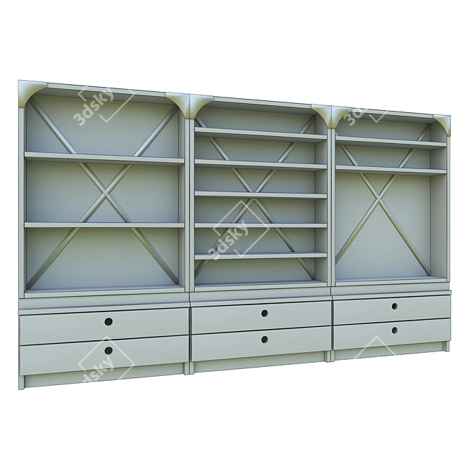 Loft Style Cabinet Set 3D model image 2