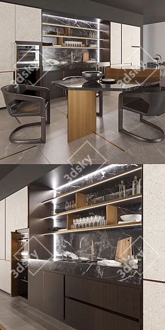 Petra by TM Italia: Artisan Excellence in Kitchen Design 3D model image 2