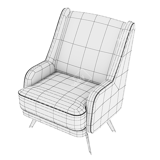 Modern Milan Armchair: Stylish and Comfortable 3D model image 3