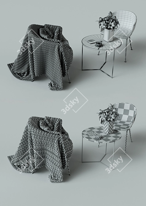 Floral Coffee Table: Elegant and Versatile 3D model image 3