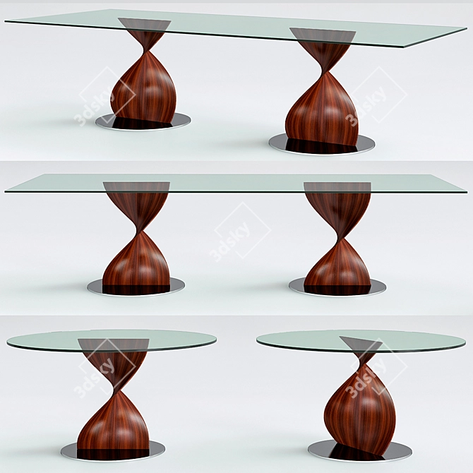 Elegant Porada Elika Glass Table 3D model image 1