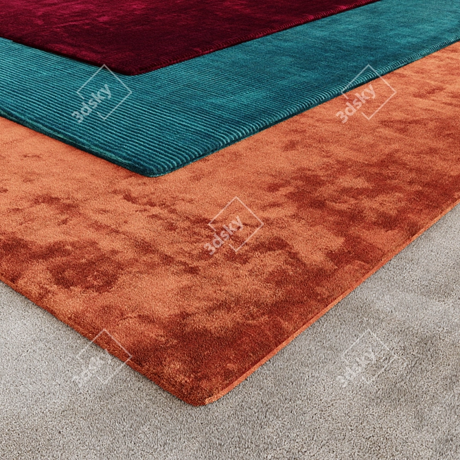 Luxurious Genuine Fur Carpet 3D model image 1