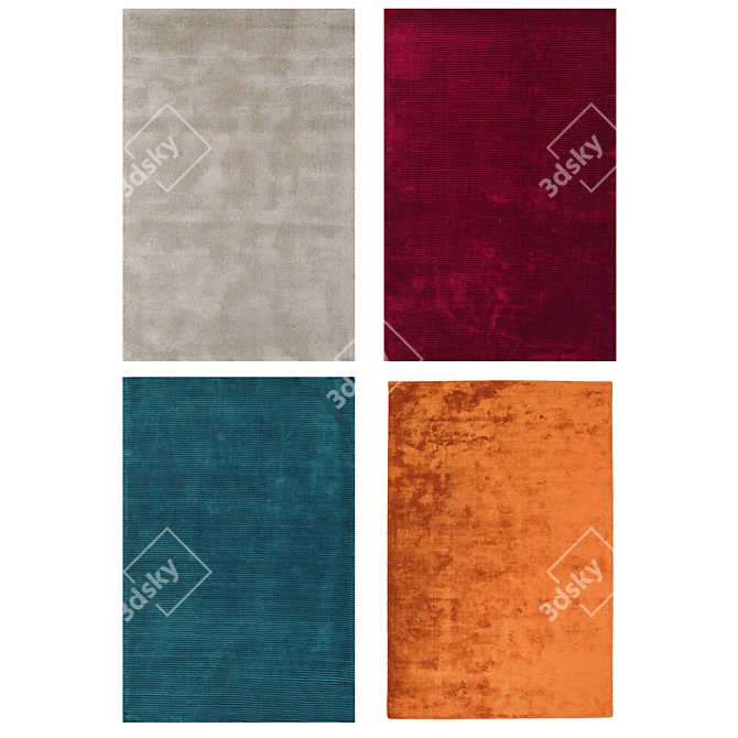 Luxurious Genuine Fur Carpet 3D model image 3