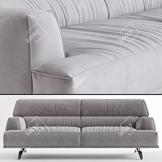 Flamingo Natuzzi: Stylish Sofa, High-Quality 3D model image 1