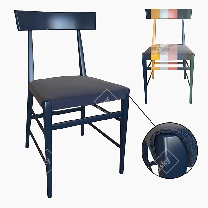 Elegant Beech Chair: Noli by Zanotta 3D model image 1