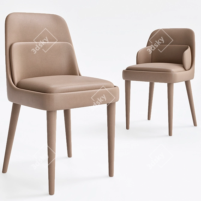 Elegant Jackie Gallotti Chair 3D model image 1
