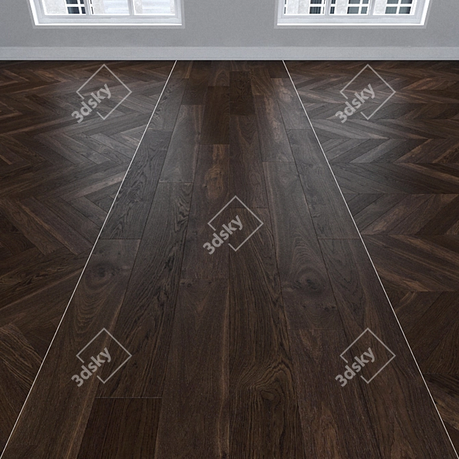 Agate Oak Parquet: Christmas Tree, Linear, Chevron 3D model image 1