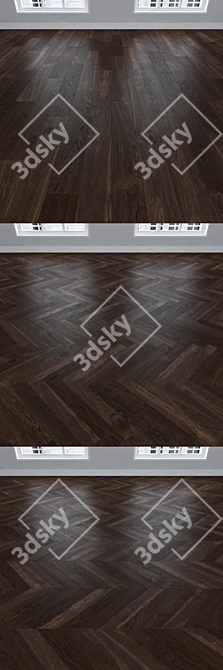 Agate Oak Parquet: Christmas Tree, Linear, Chevron 3D model image 2