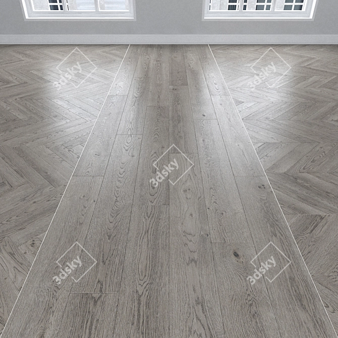 Gray Oak Parquet: Christmas Tree, Linear, Chevron 3D model image 1