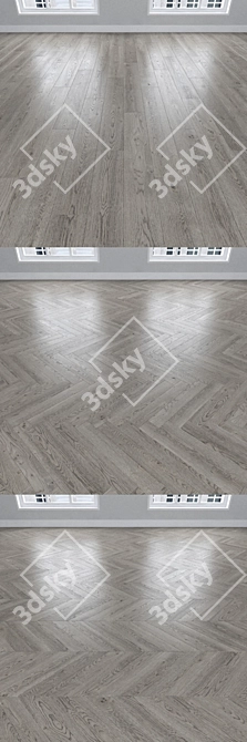 Gray Oak Parquet: Christmas Tree, Linear, Chevron 3D model image 2