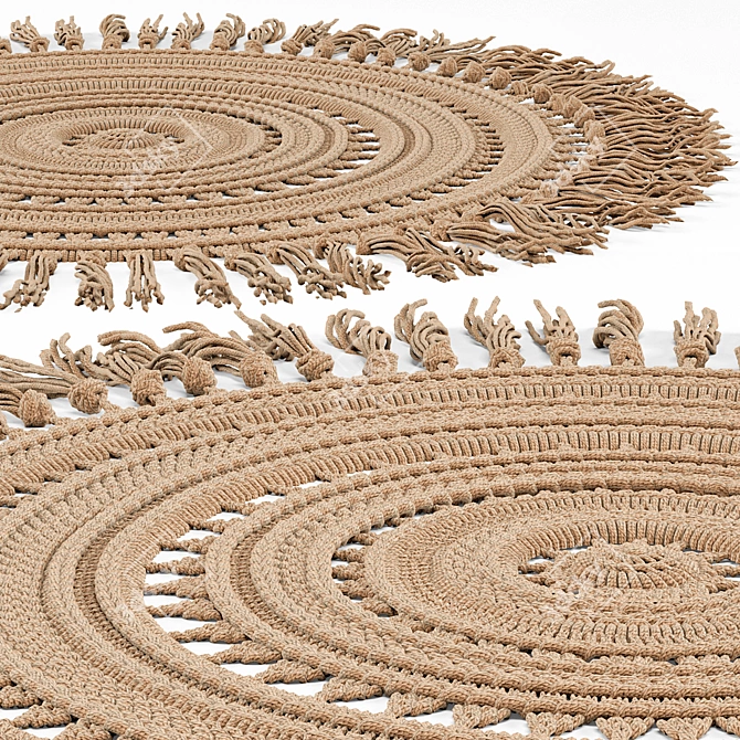 Braided Mat - Versatile Color-Changing Design 3D model image 1