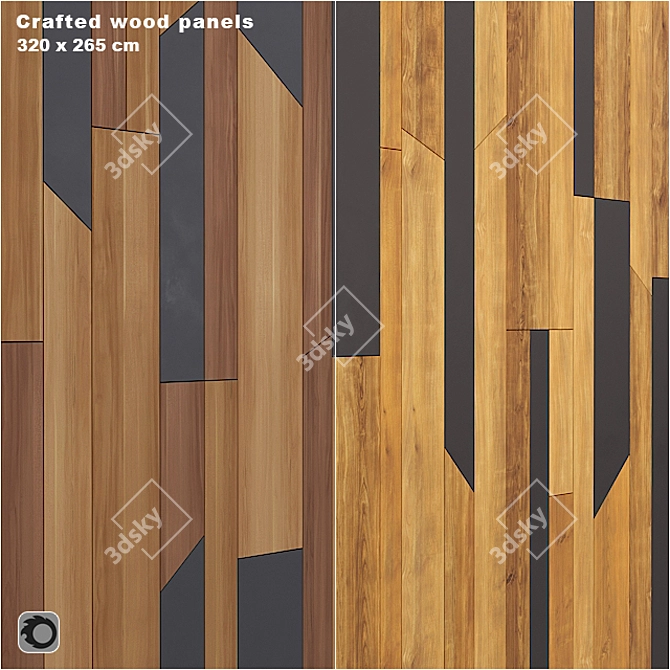 Craft Wood Panels: 2 Module Variants, 4K Seamless Textures 3D model image 1