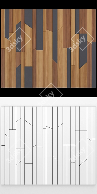 Craft Wood Panels: 2 Module Variants, 4K Seamless Textures 3D model image 3