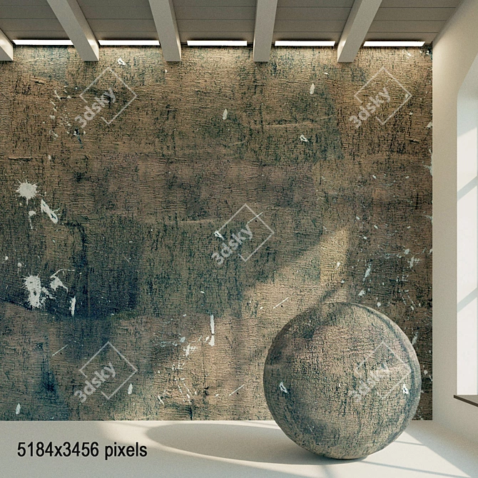 Aged Plaster Texture for Walls 3D model image 1