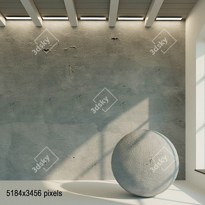 Vintage Plaster Wall Texture 3D model image 1