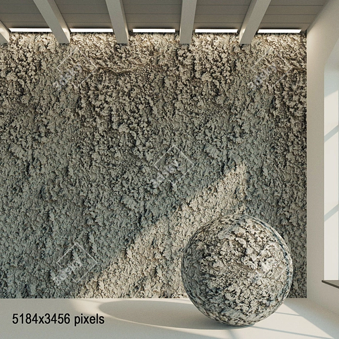 Title: Aged Plaster Texture: Seamless Wall Material 3D model image 1