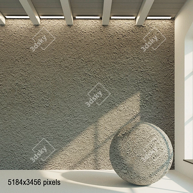 Aged Plaster Textured Wall 3D model image 1